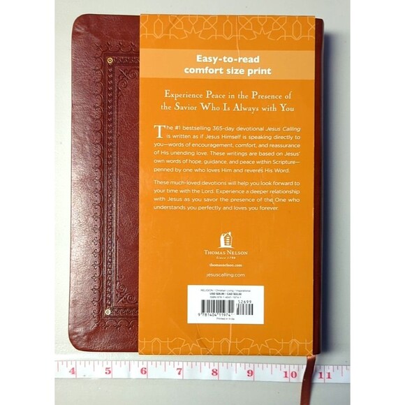 Jesus Calling Large Print Brown LeatherSoft 365 Daily Devotional Sarah Young NEW - Picture 2 of 9